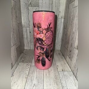 Pink Dreamcatcher Floral Tumbler